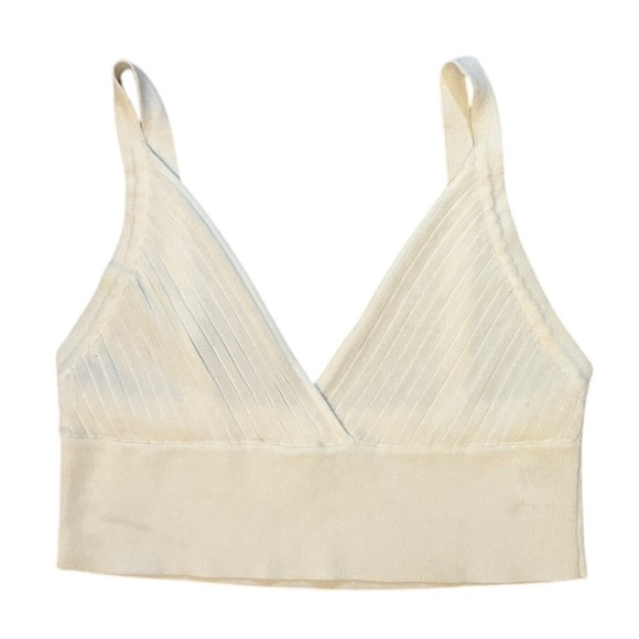 Double Zero size large ivory crop v tank in excellent like-new condition - Picture 4 of 8